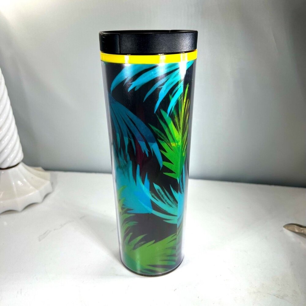 Starbucks Hawaii Collection Travel Mug Straight Sided Plastic Tumbler Palm 16 oz - Picture 3 of 11